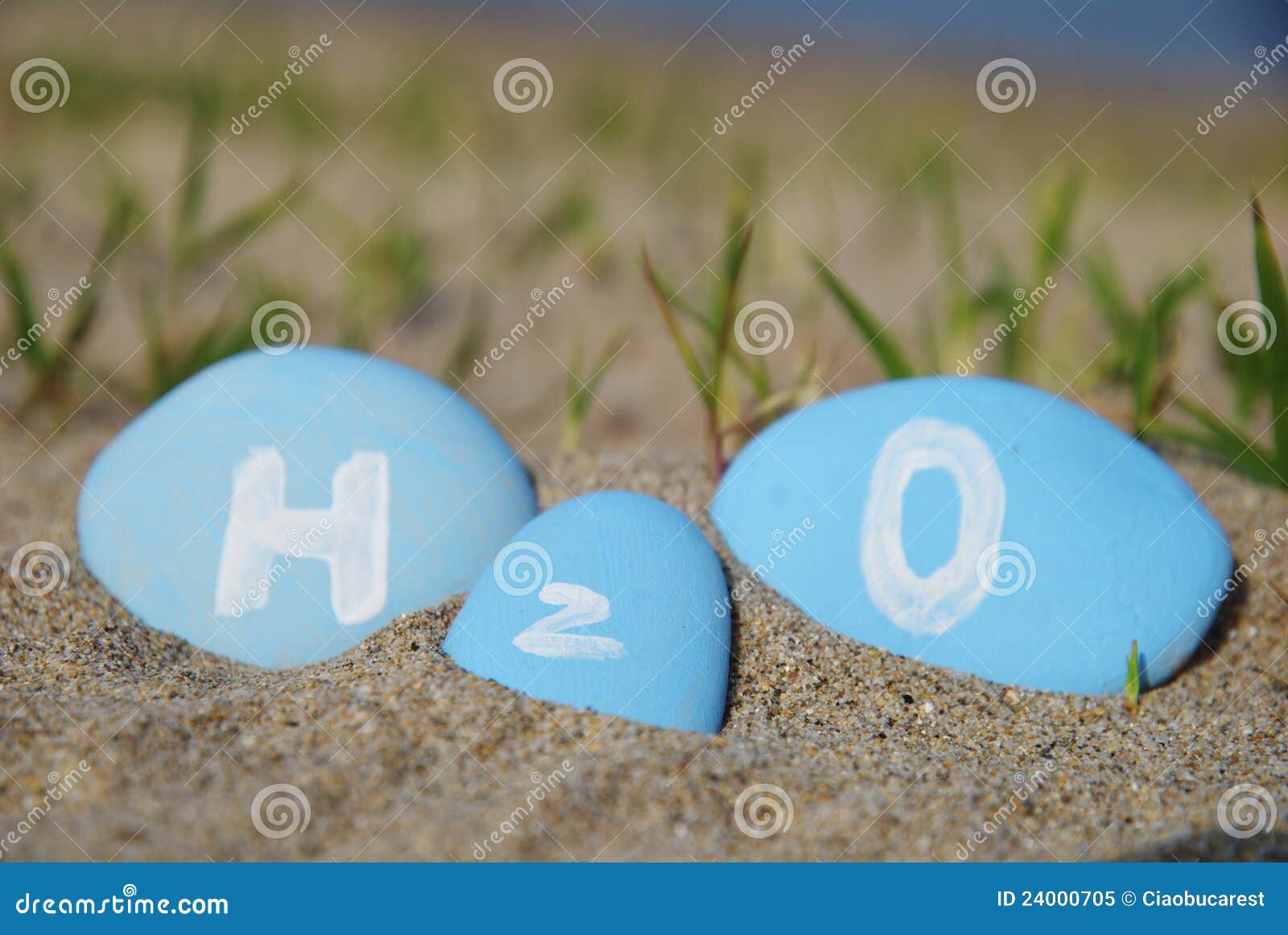 Water Chemical Description Over Three Stones Stock Image Image of