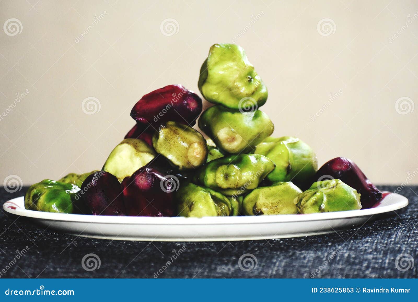 Water Chestnut IsÂ a Rooted Aquatic Plant. Stock Image Image of