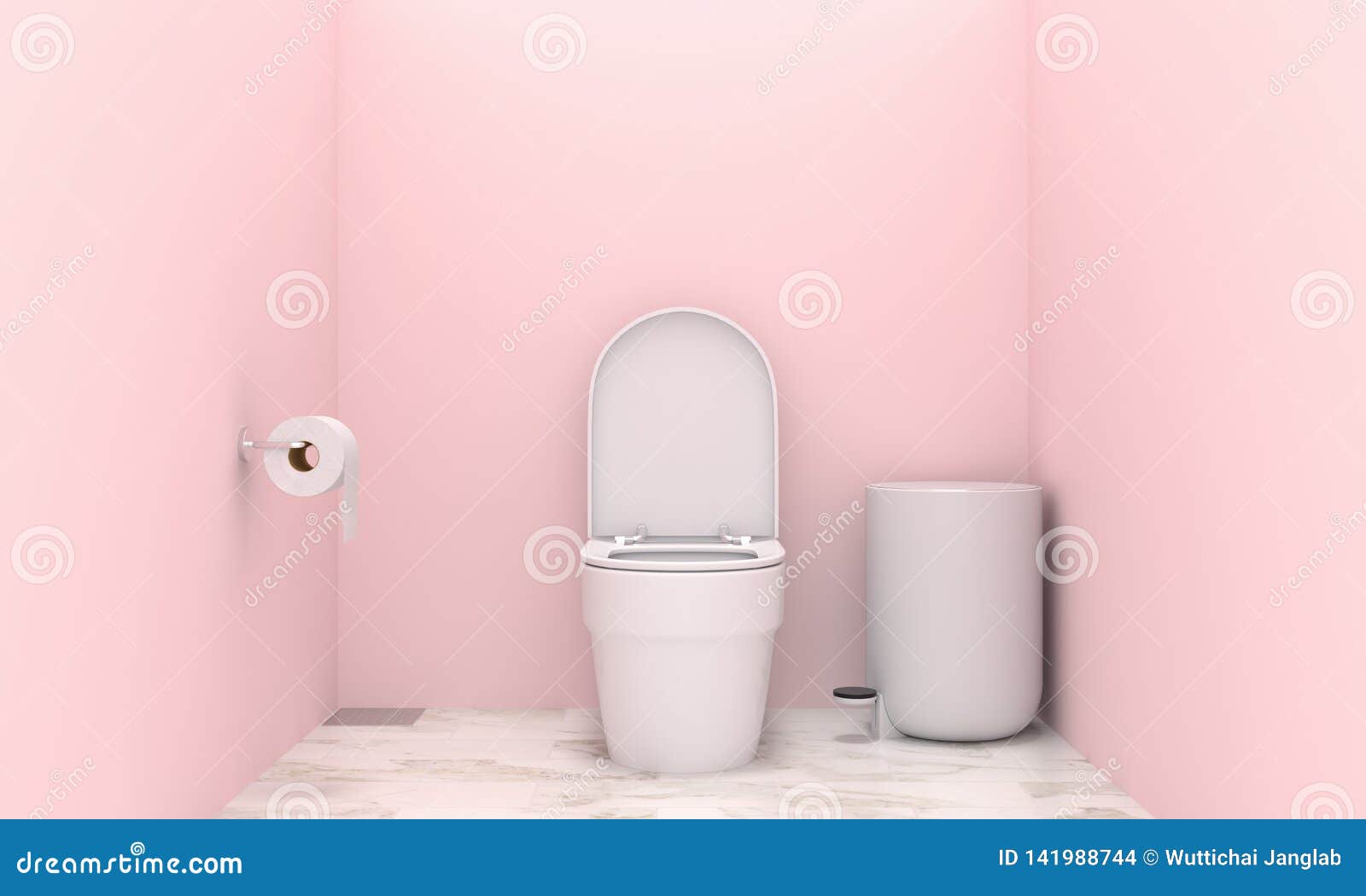 Pink Toilet Bowl And Pink Ceramic RoyaltyFree Stock Photography 302722769