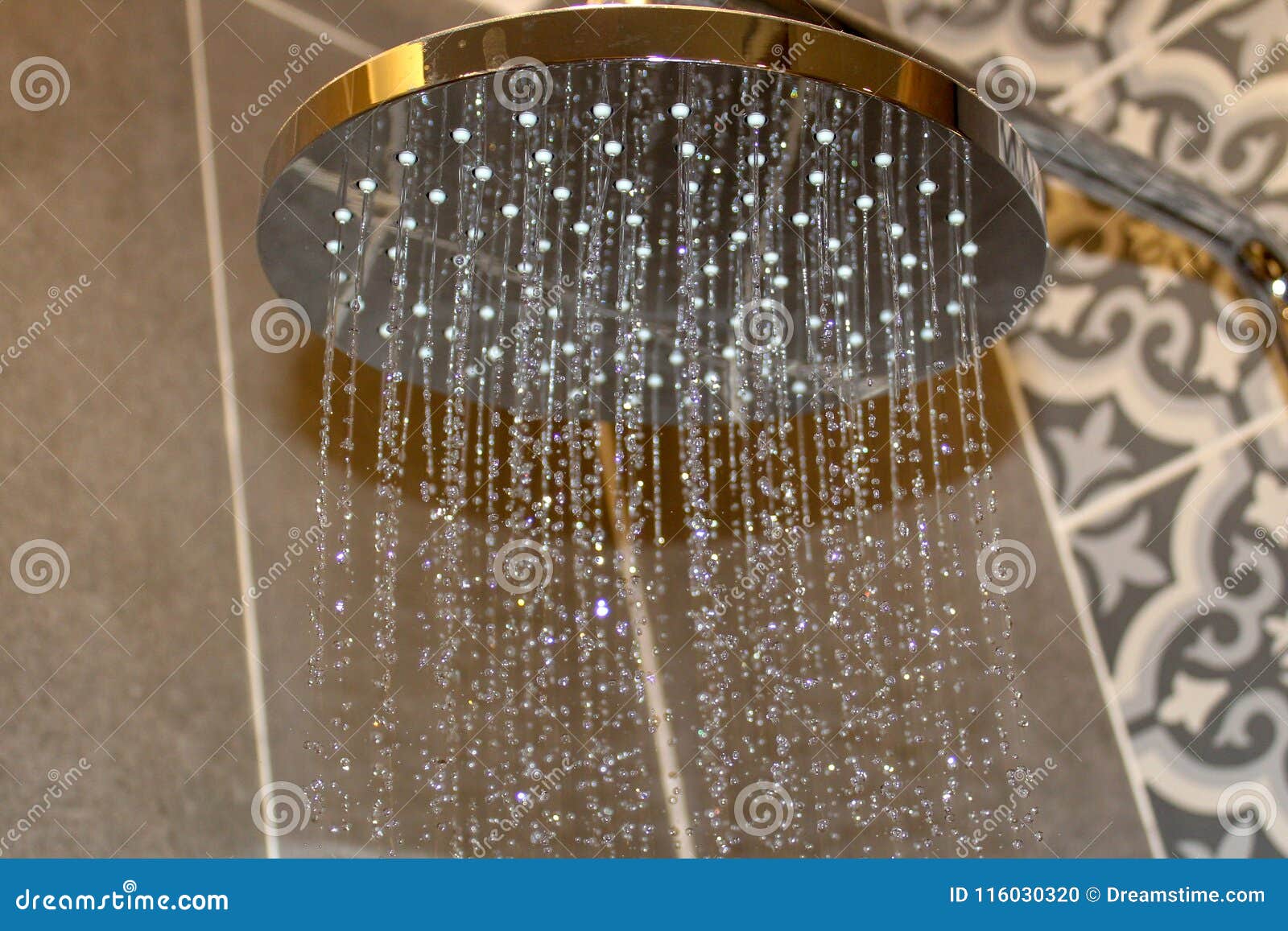 Water Coming Out Of A Shower Head Stock Photo Image Of