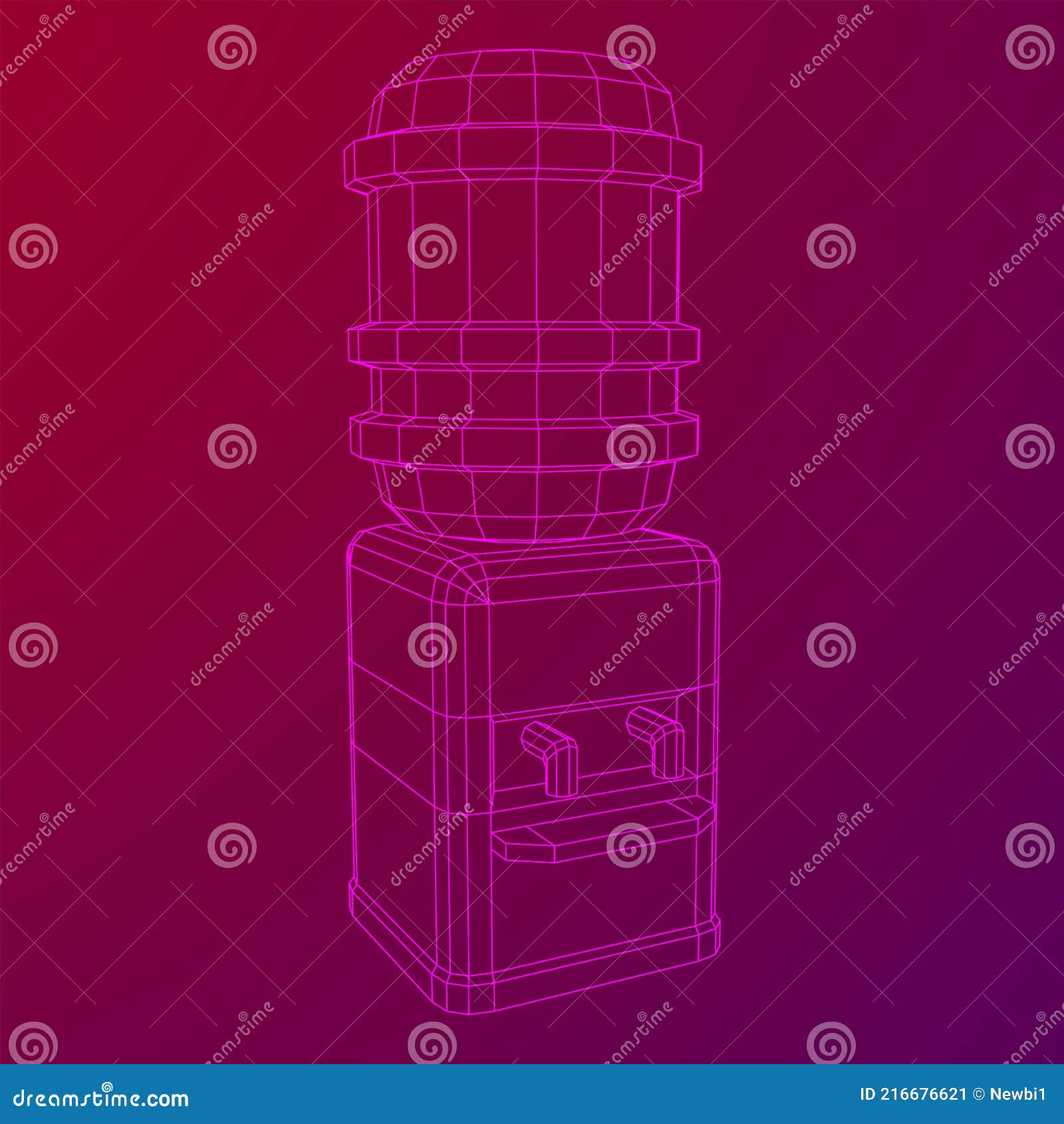 Water Cooler with Full Bottle. Refreshment Office Concept Stock Vector Illustration of