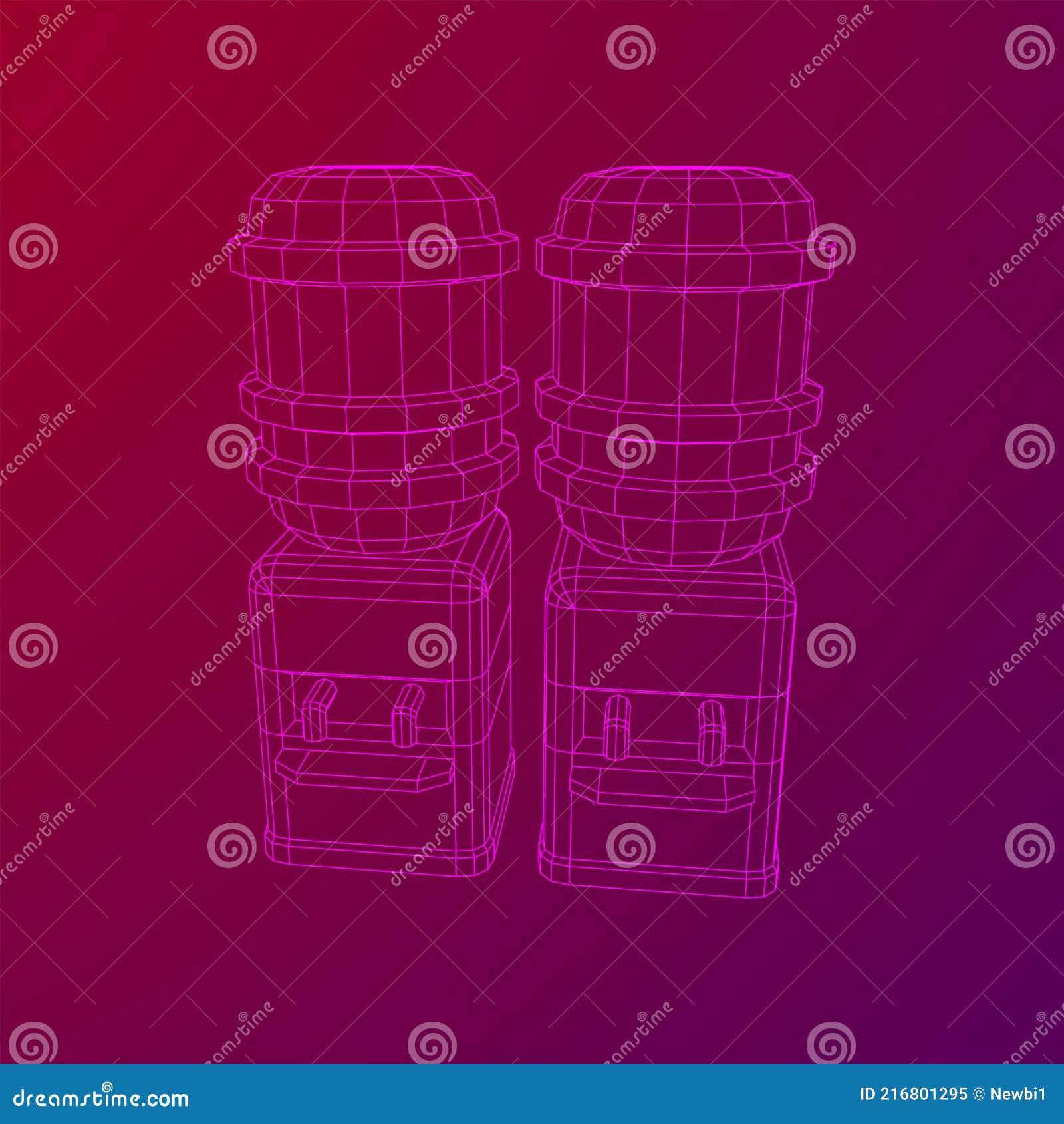 Water Cooler with Full Bottle. Refreshment Office Concept Stock Vector