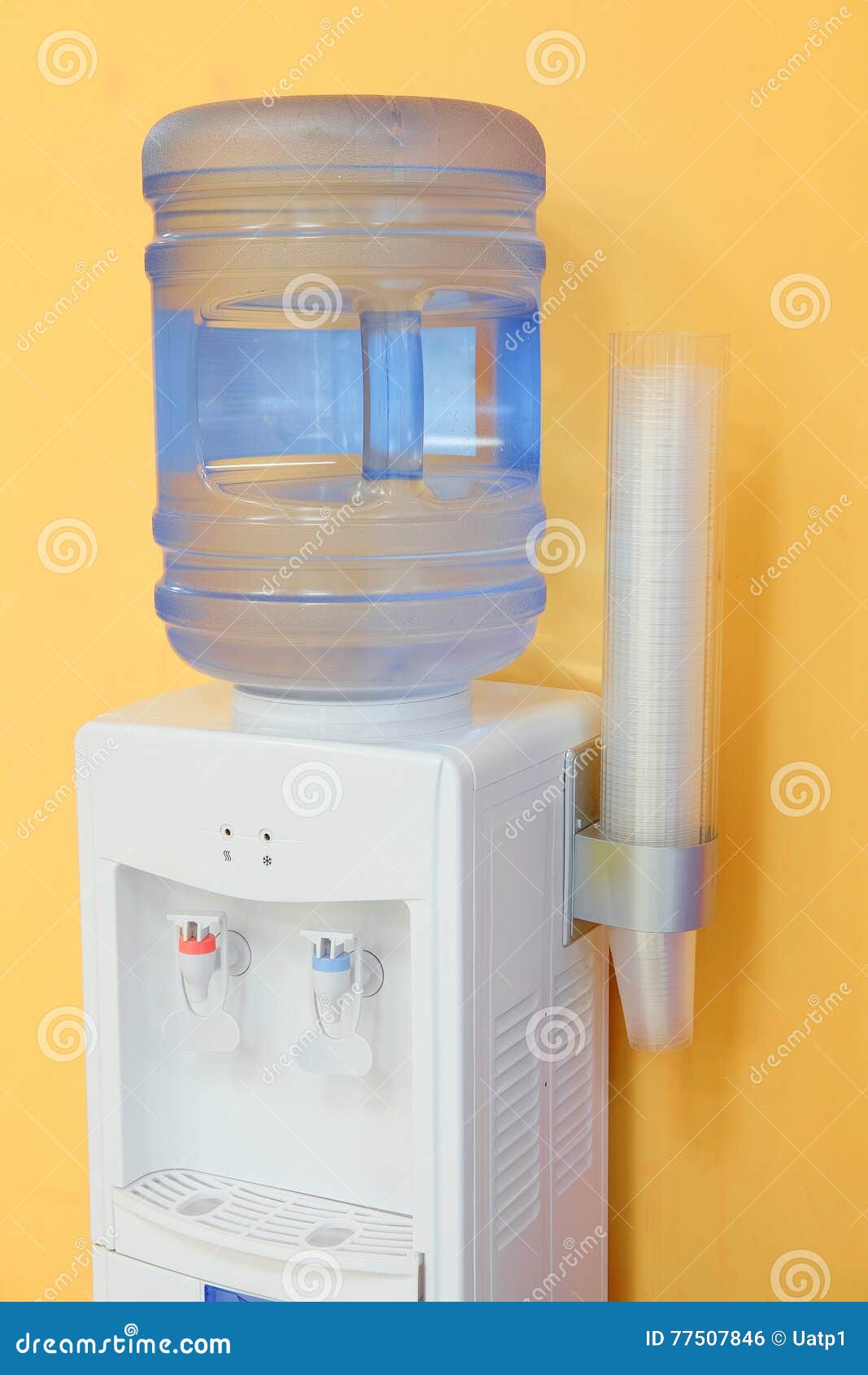 Water cooler in an office stock photo. Image of mineral 77507846