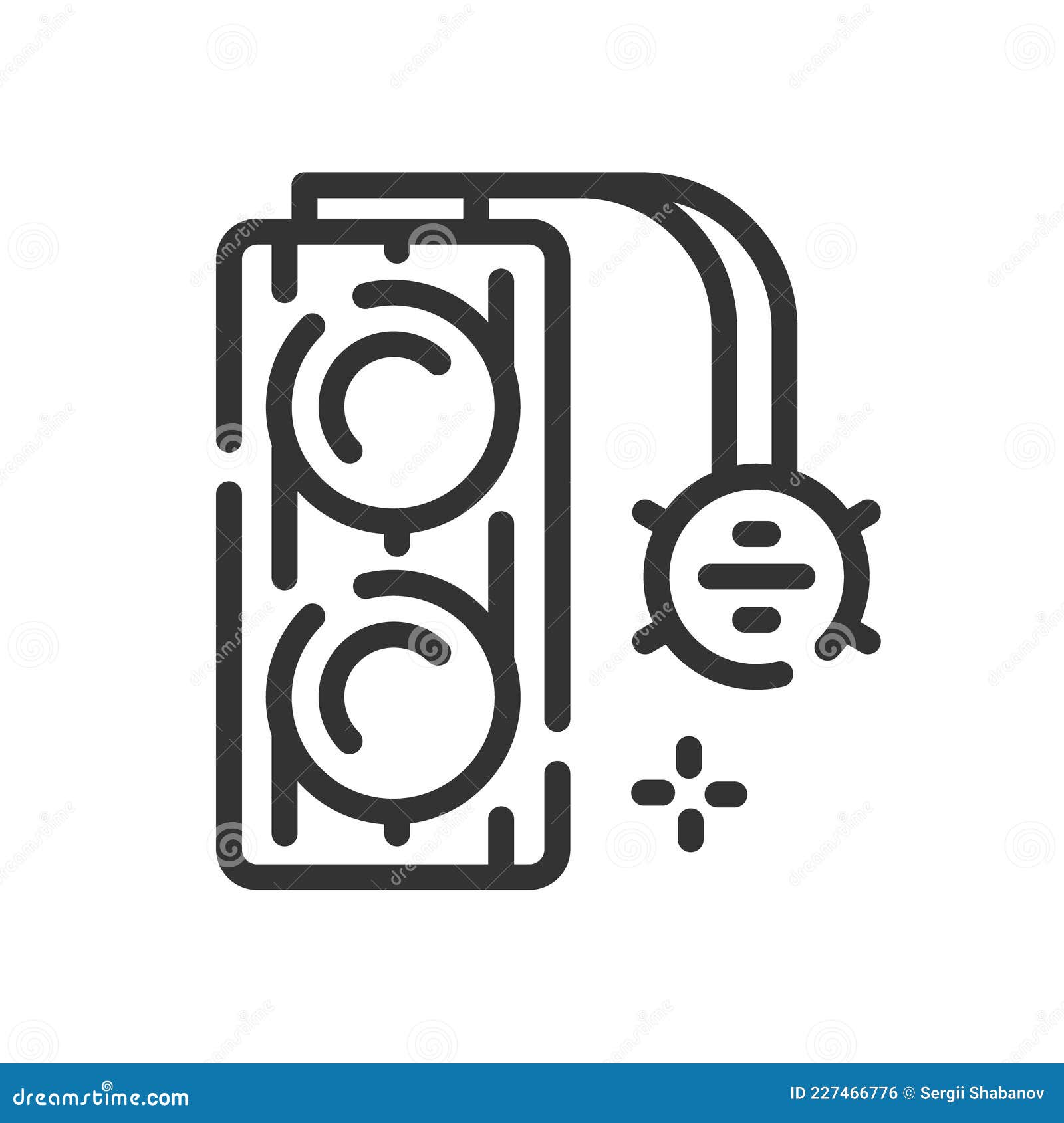Water Cooling System Icon in Simple One Line Style Stock Vector