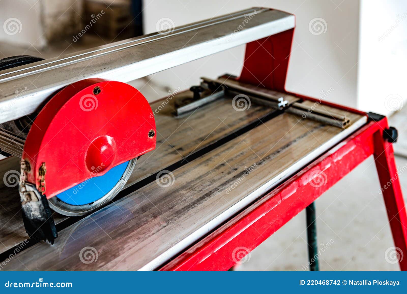 Water Cutting Machine on Construction Site. Stock Photo Image of