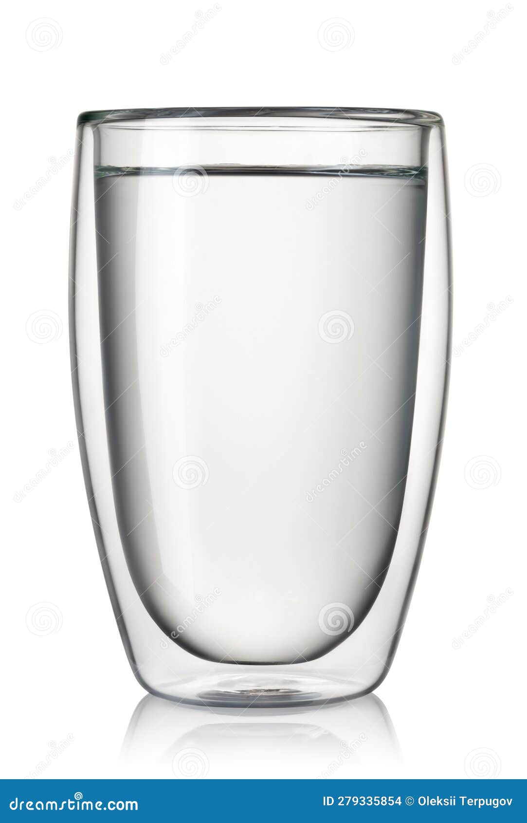 Water in Double Wall Glass Isolated on White Stock Photo Image of