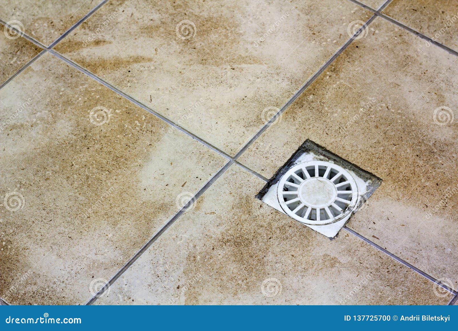 Water Drain Vent In Kitchen Bathroom Or Basement Ceramic Tiled