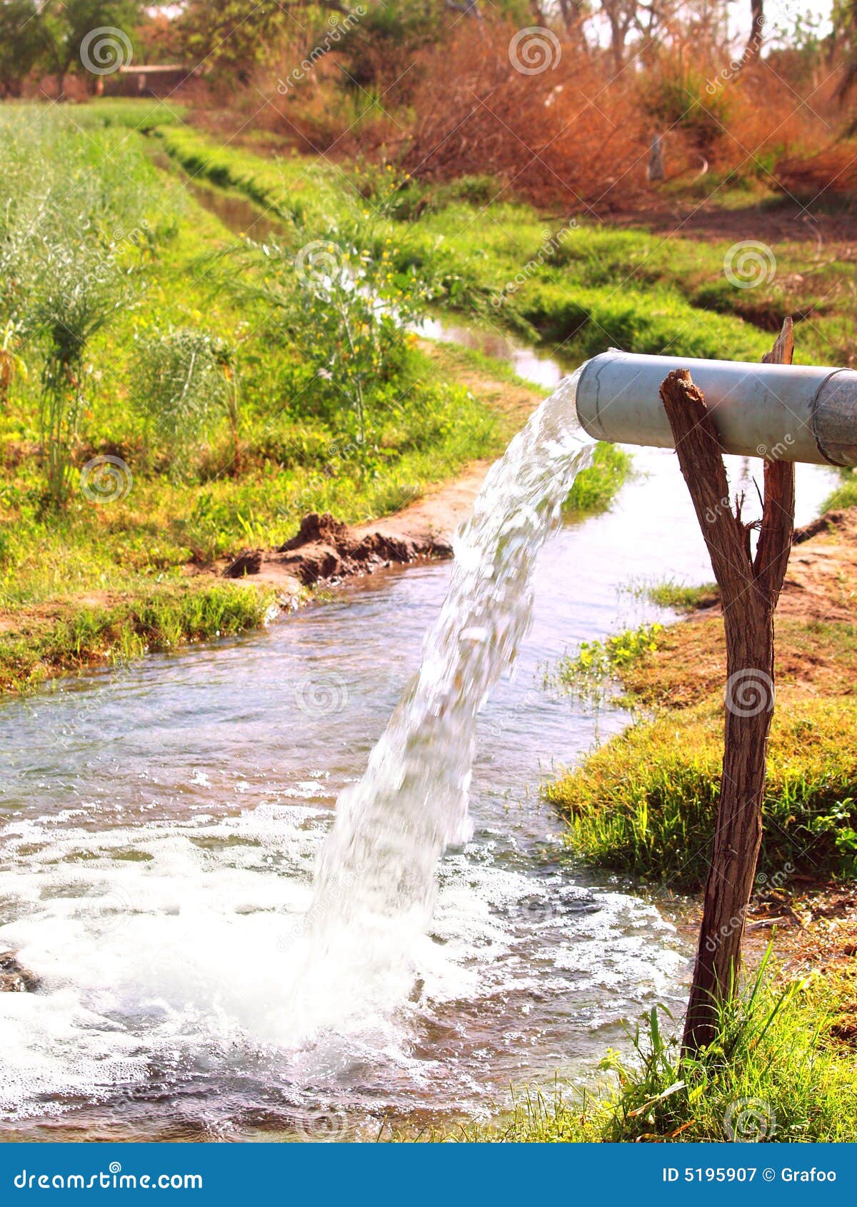 Water Draining into Stream stock image. Image of watering 5195907