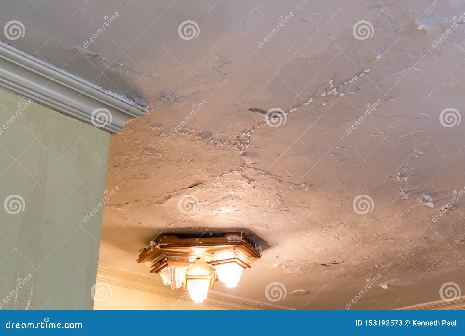 Water Dripping From Leaking Ceiling Stock Image Image Of