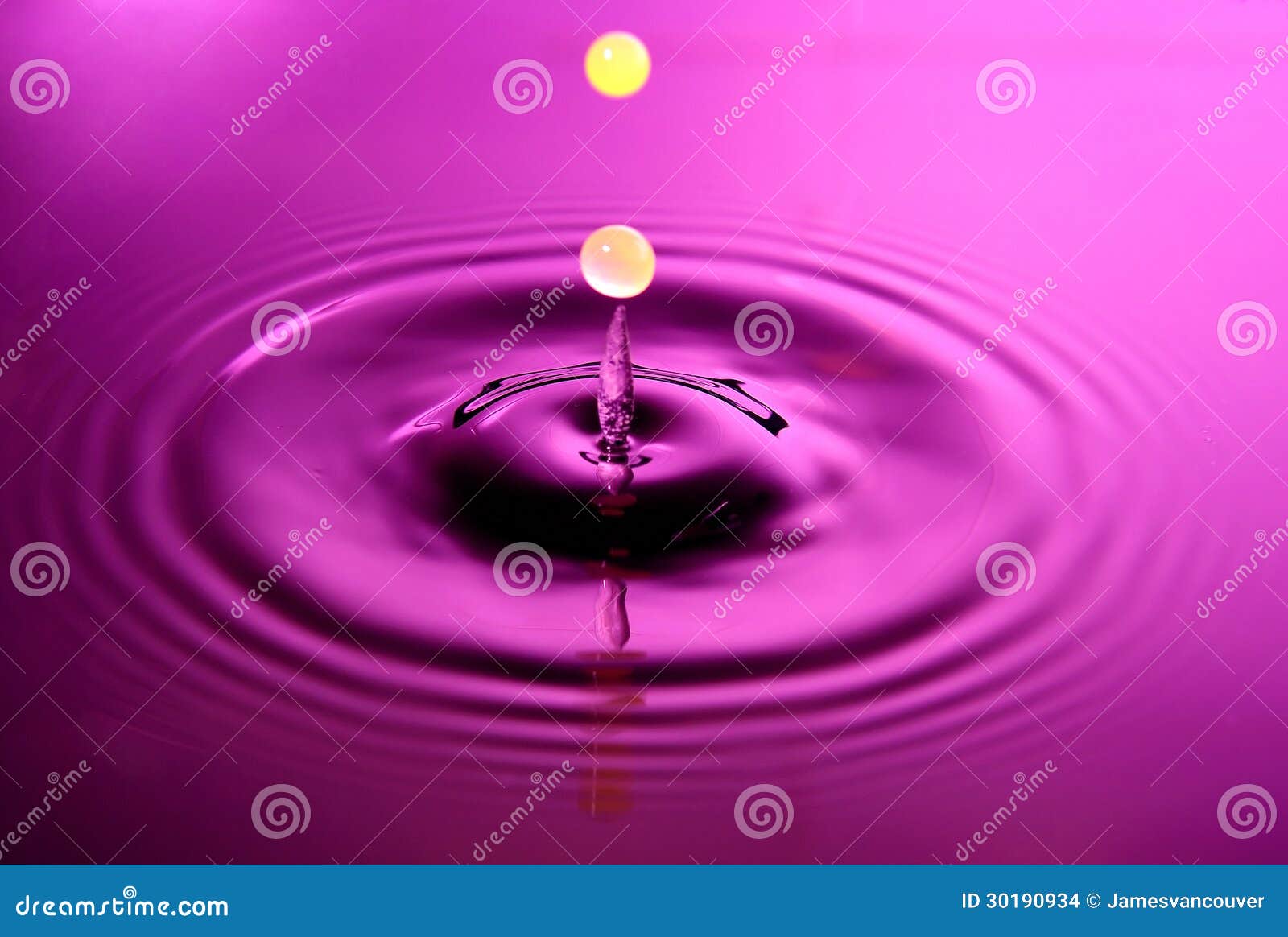 Water Drop Abstraction Like Two Yellow Balls Dropping into a Torch