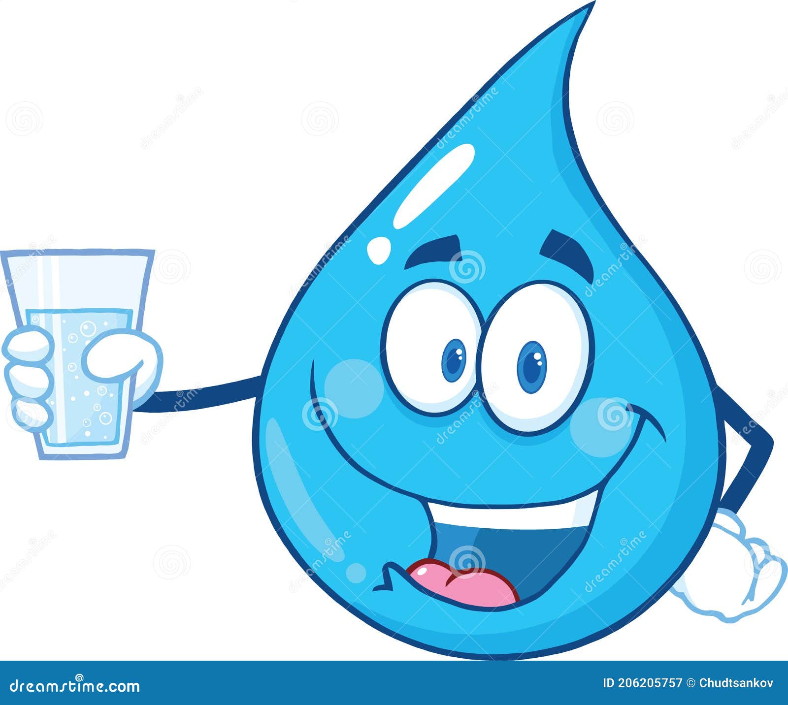 Water Drop Character Holding a Water Glass Stock Illustration -  Illustration of colorful, friendly: 206205757
