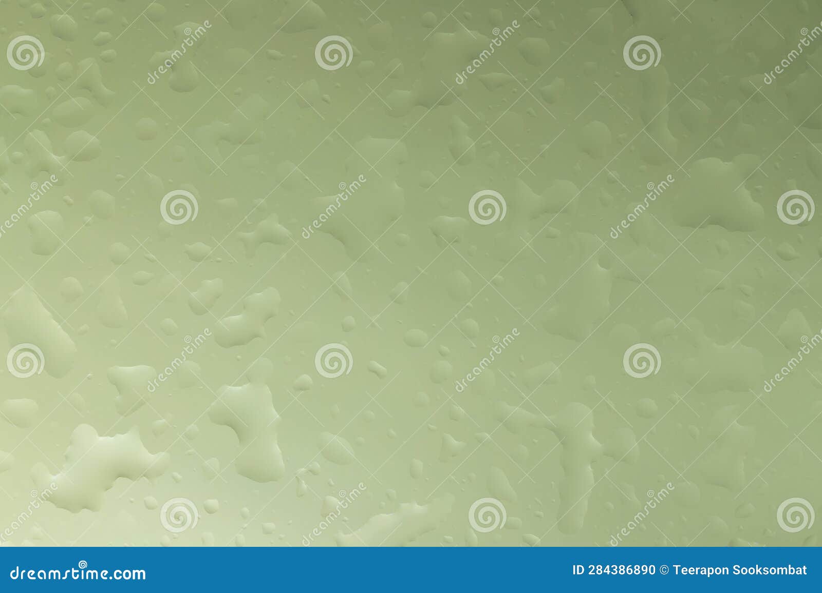 Water Drop on the Clear Glass , the Glass is Green and it Looks Fresh