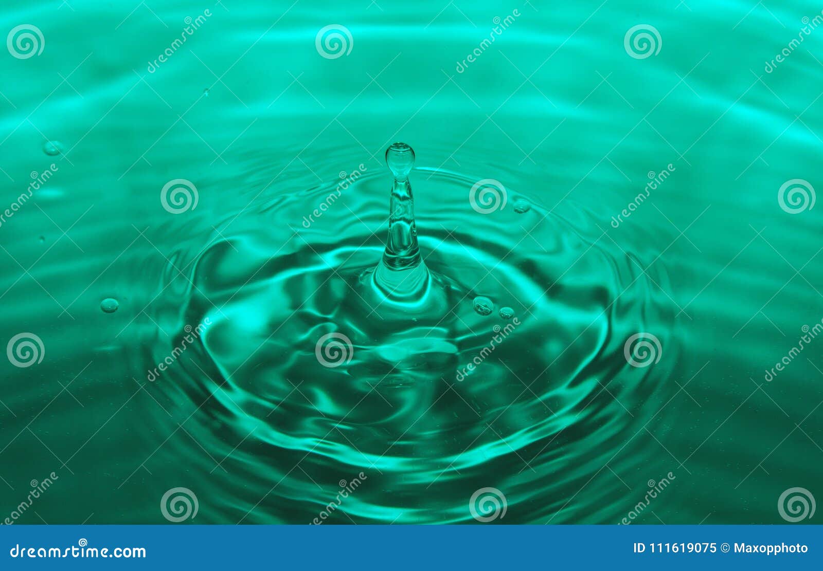 Water Drop Falling Making Droplet Splash and Waves Clean and Fresh