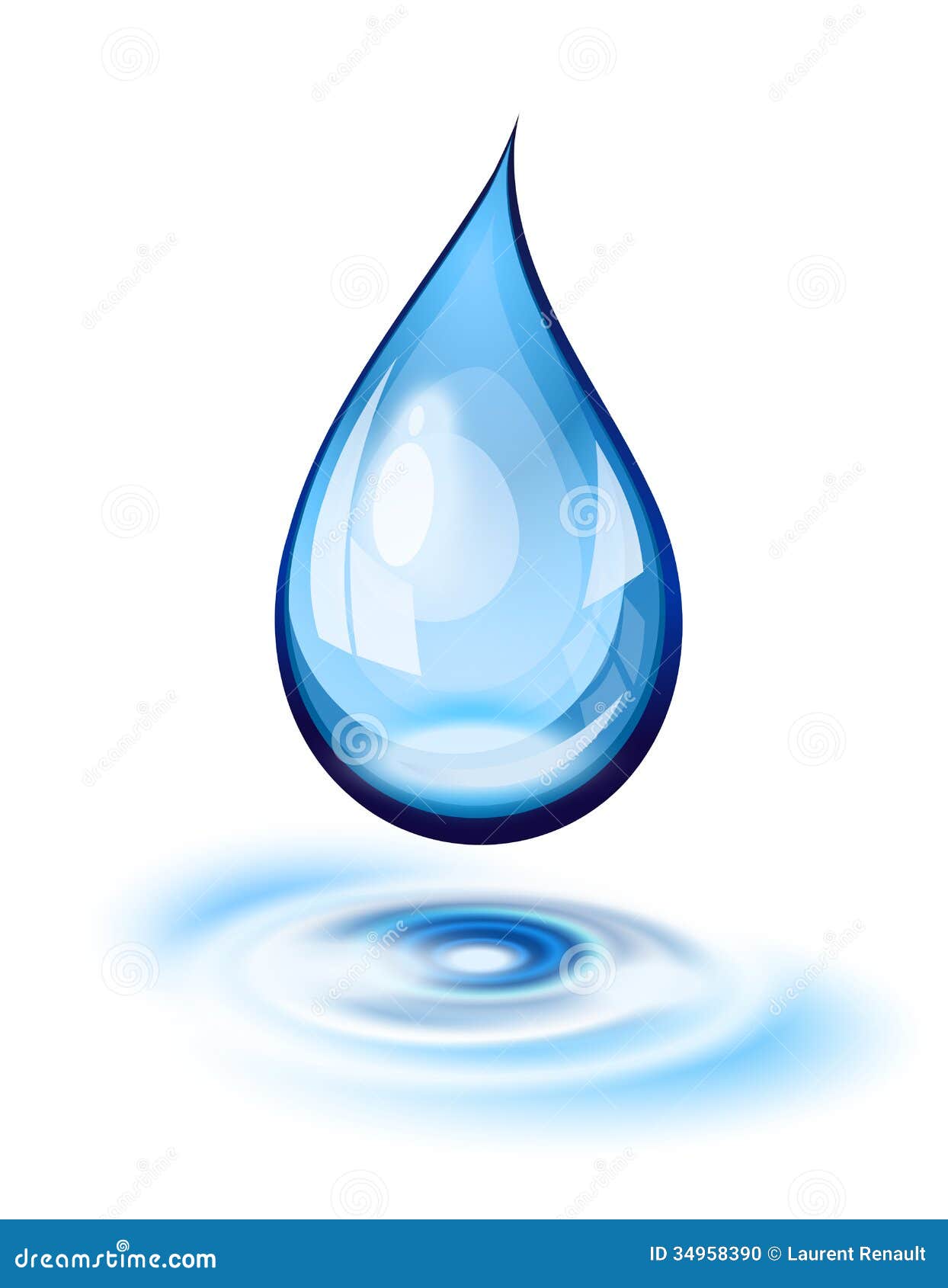 Water drop icon stock vector. Illustration of blue, ripples - 34958390