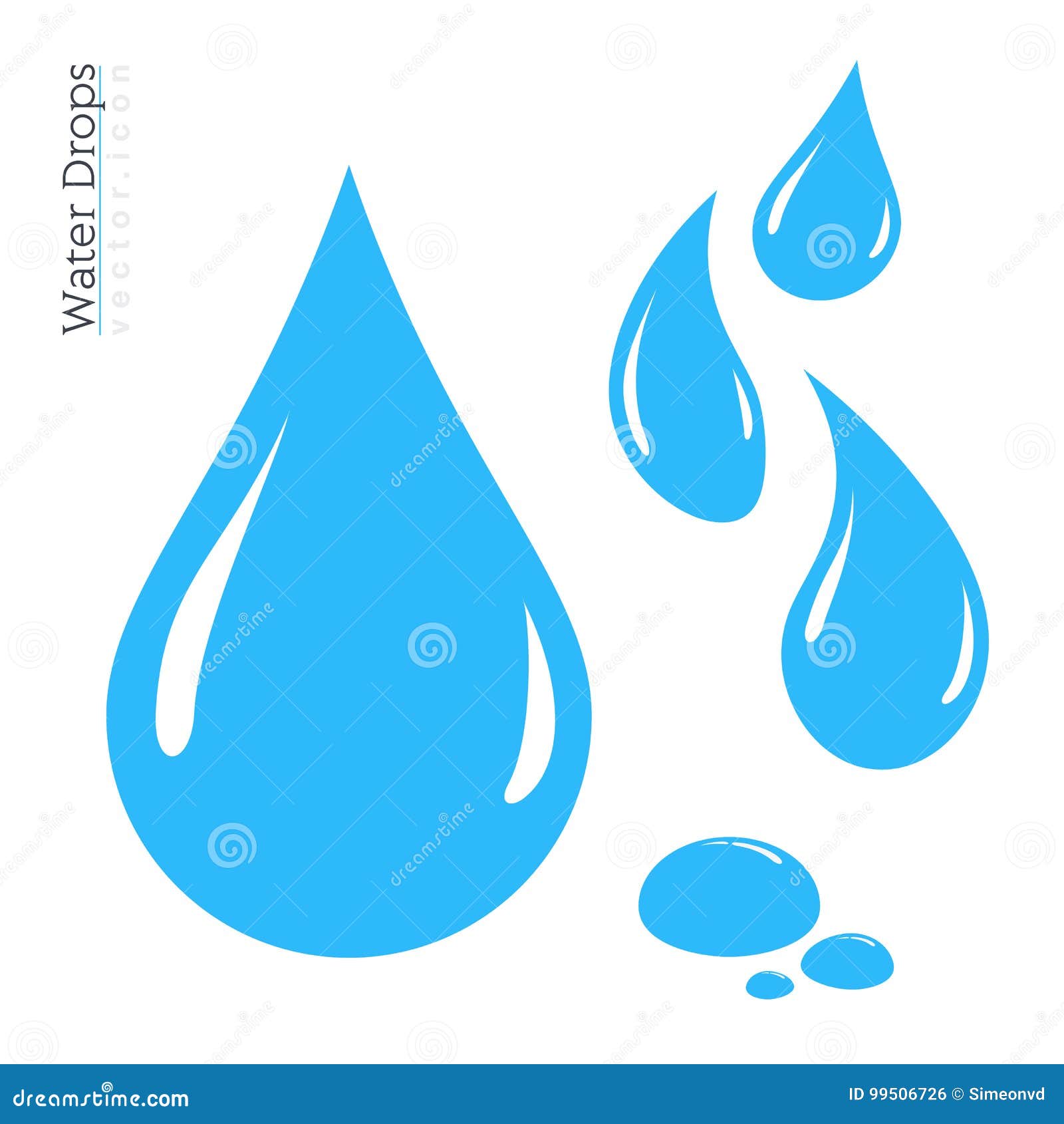 water drop icon set.  raindrop silhouette