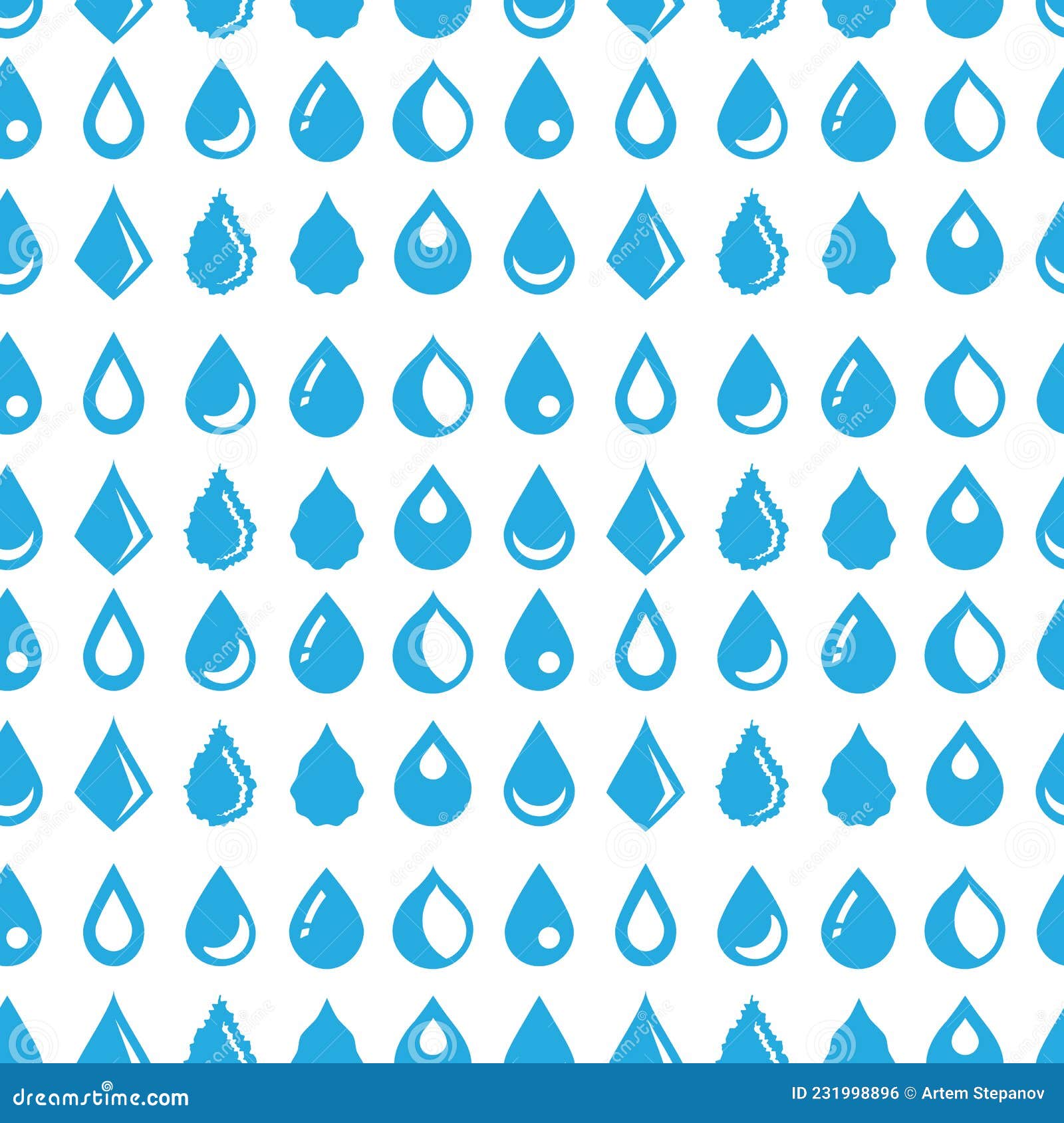 Water Drop Icons, Drip, Symbol, Moisture Sign Collection Stock Vector