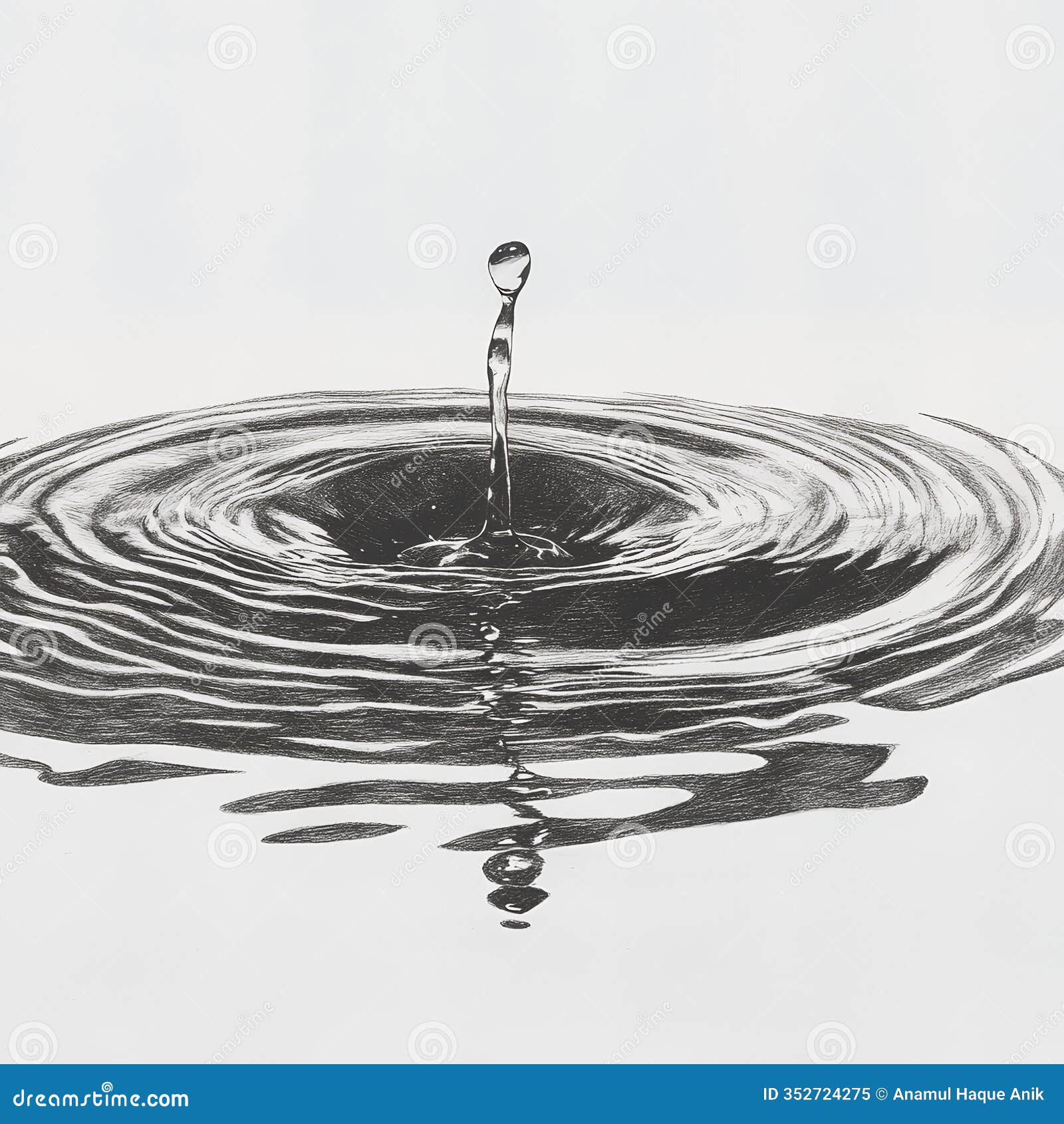 Water Drop Impact Ripple Effect Nature Purity Drawing Stock Illustration -  Illustration of calm, stillness: 352724275, image size:1600x1690