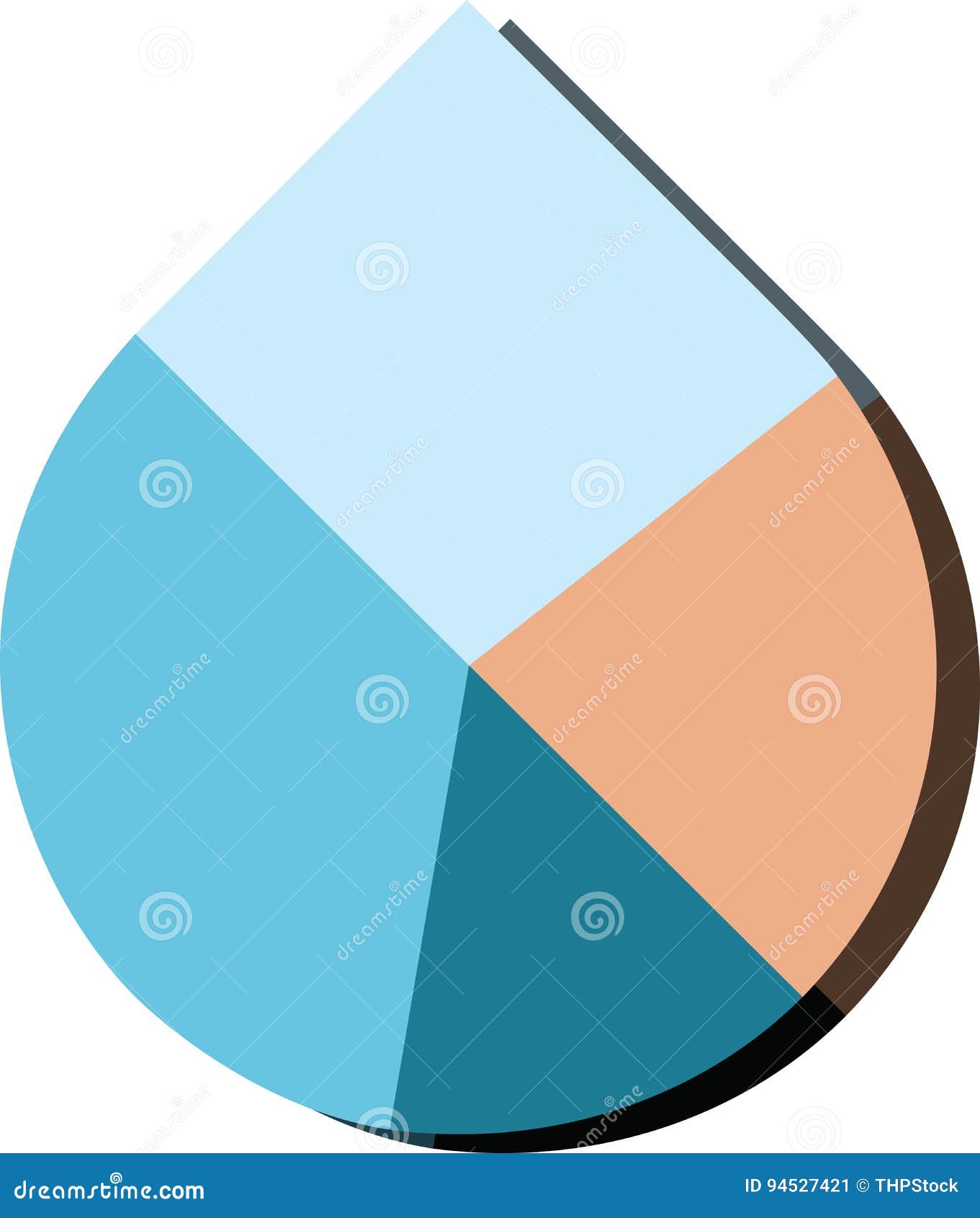 Water Drop Pie Chart Vector Stock Vector Illustration of segment
