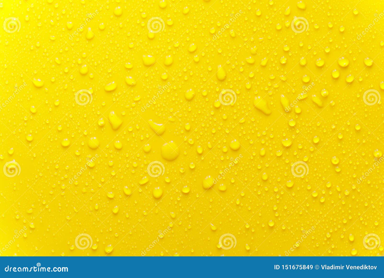 Water Drop Texture Close-up on Yellow Matte Background Stock Image - Image  of transparent, clean: 151675849