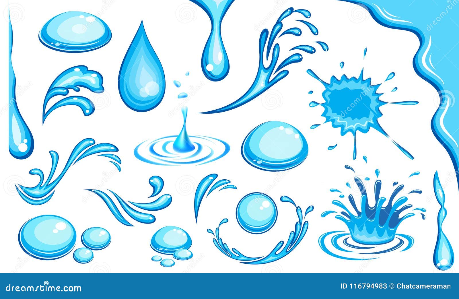 Water drop vector set stock vector. Illustration of fountain - 116794983