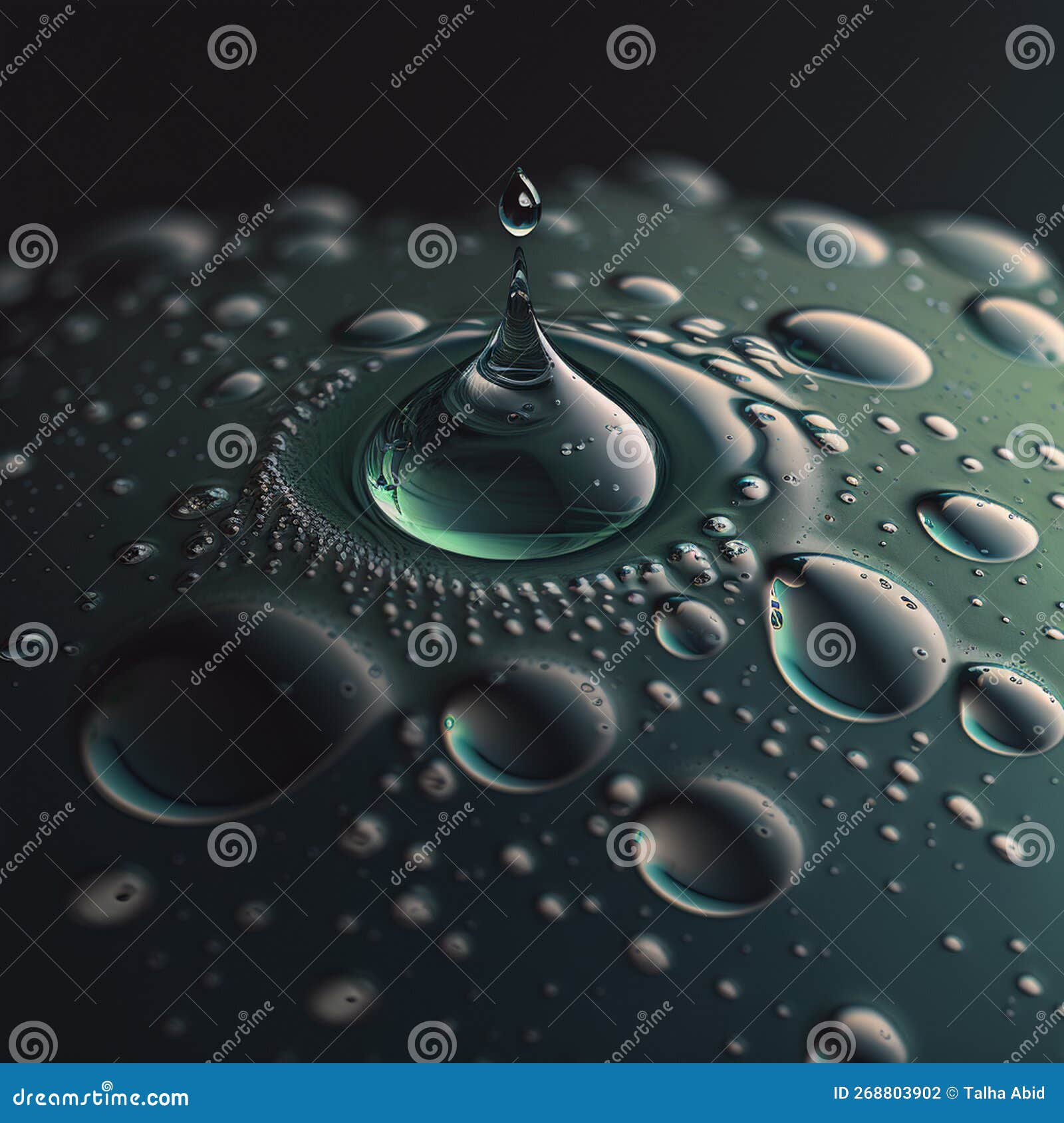 Water Droplet Closeup Details. Generative AI. Stock Illustration