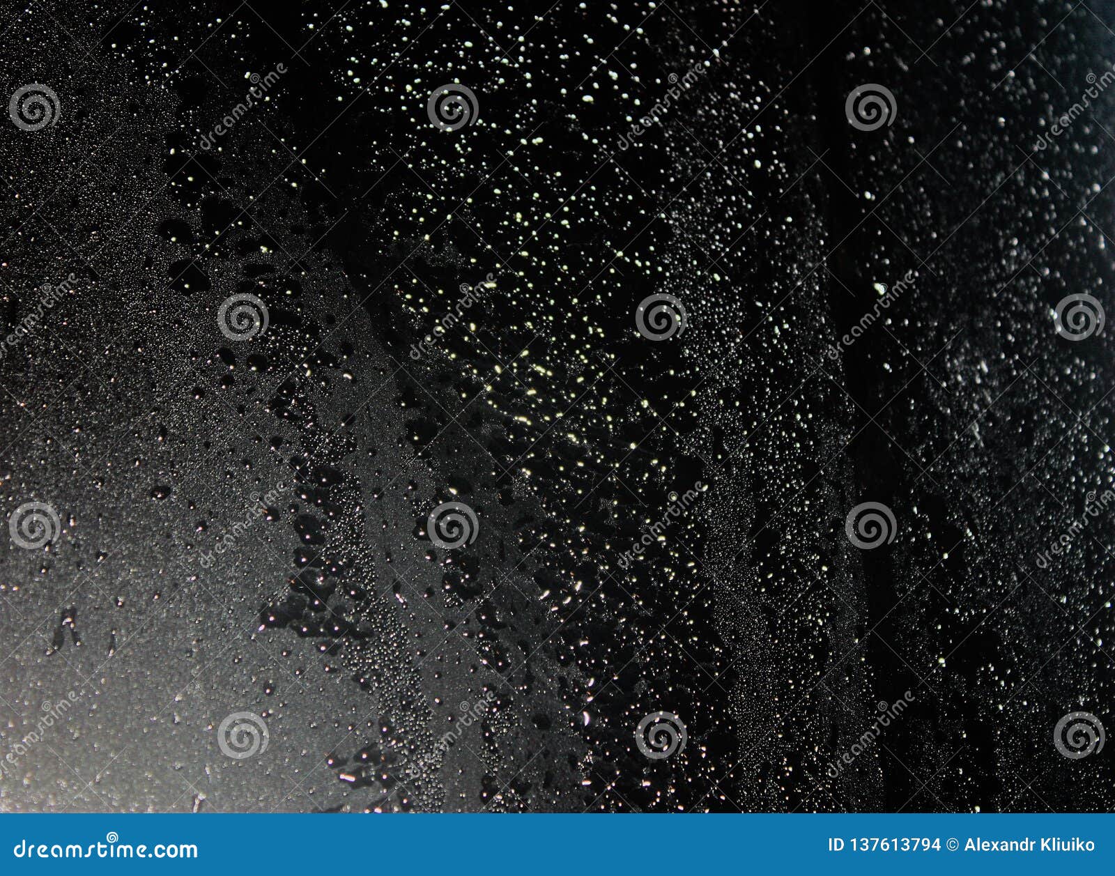 Water Droplets on Black Background Stock Photo - Image of light