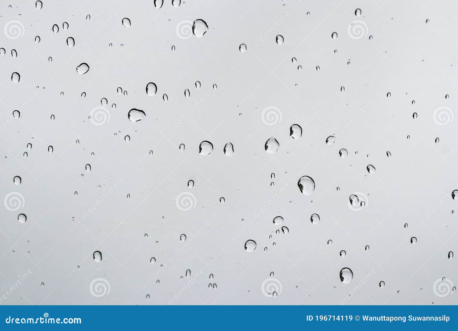 Water Droplets on the Glass in the Rain. Water Rain Drop on Window
