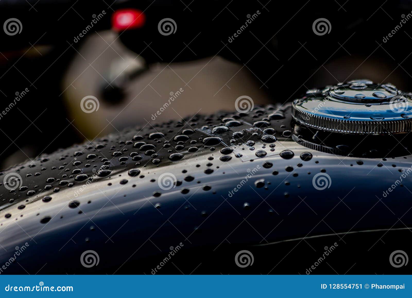 Water Droplets on Motorcycle Fuel Tank. Stock Image Image of stainless, bicycle 128554751