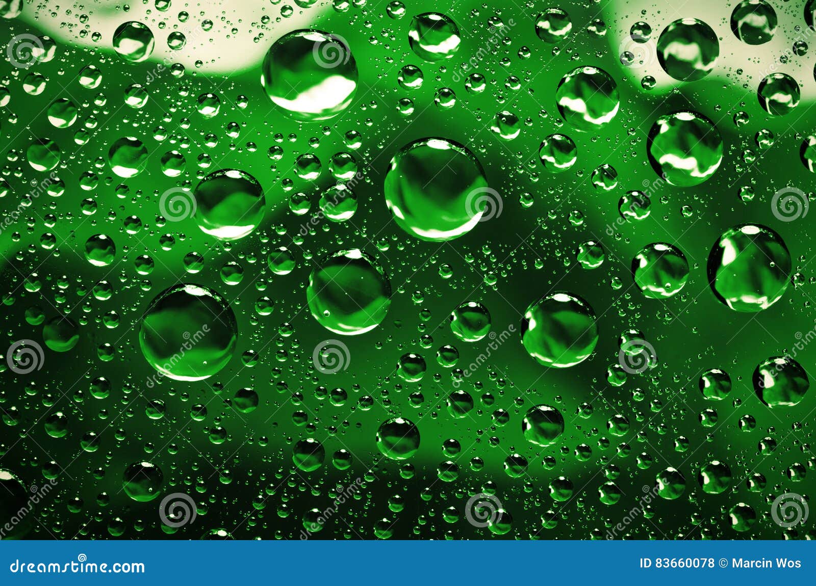Water Drops Background on Green Surface. Water Droplets with Ref Stock ...