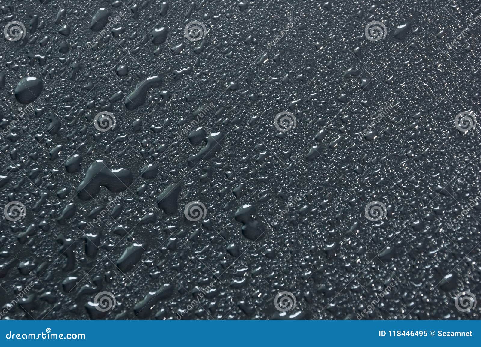 Water Drops on Black Background Abstract Texture Background Stock Image