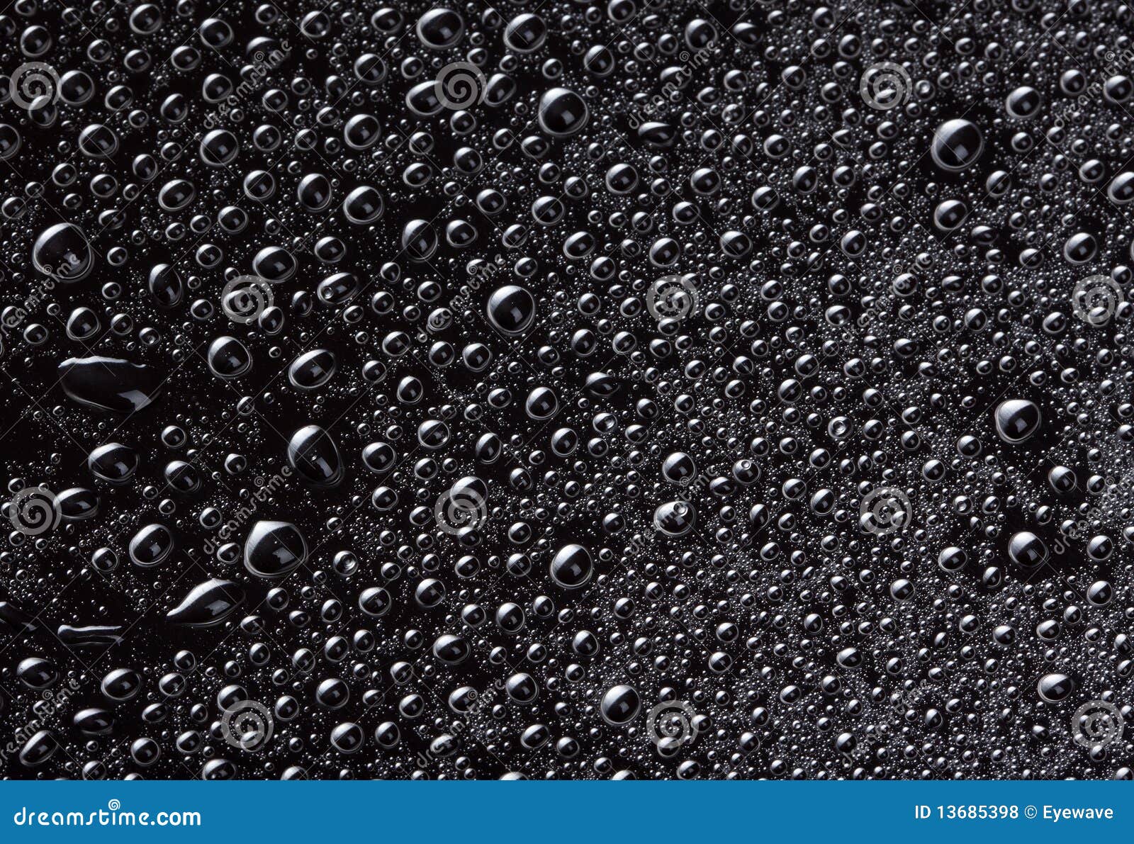 Water Drops on Black Surface Stock Photo Image of black, liquid 13685398