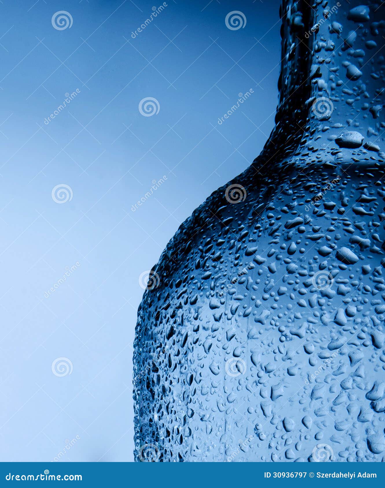 Water drops on bottle stock image. Image of translucent 30936797