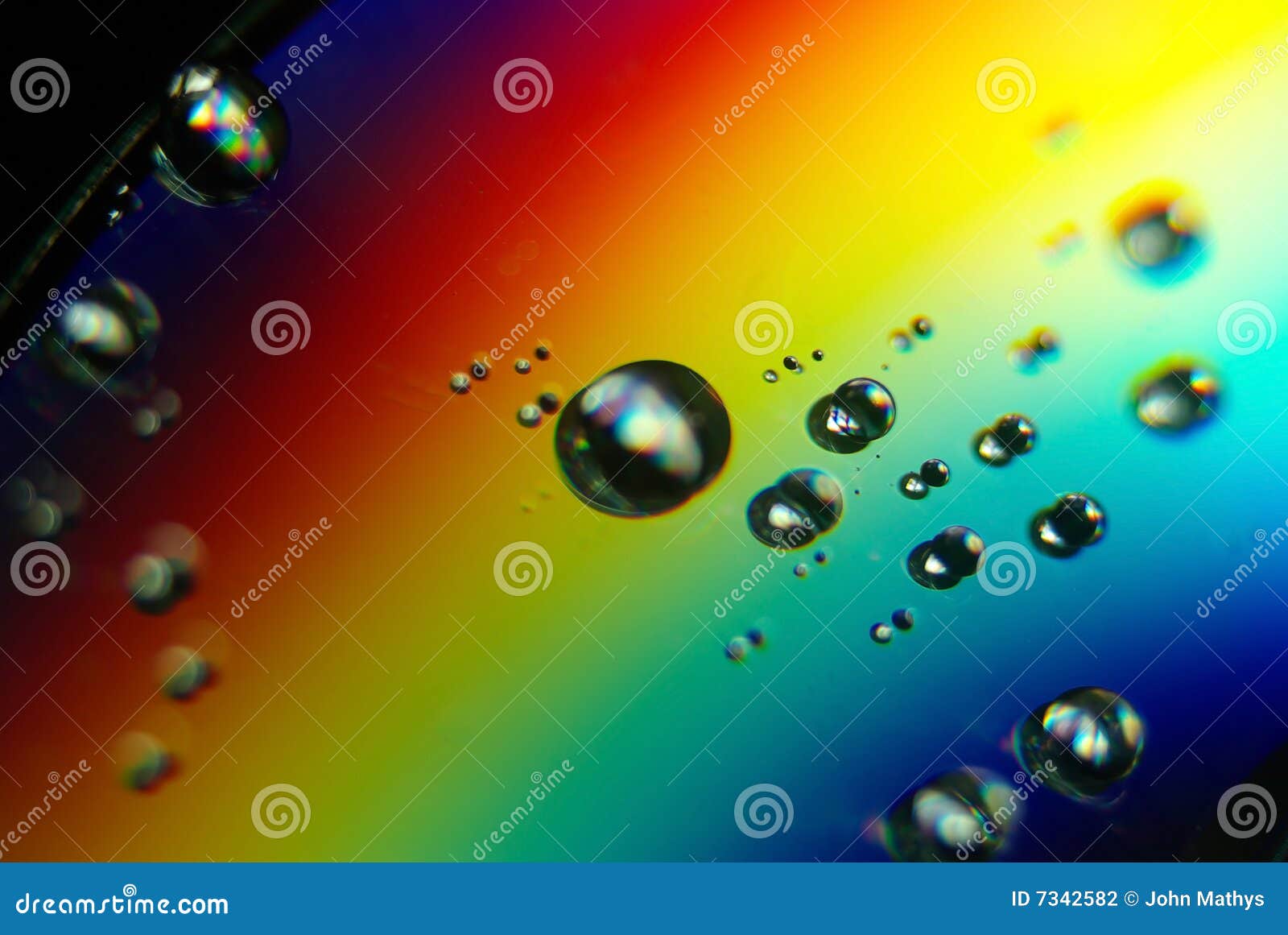 Water drops on a CD. stock photo. Image of macro, closeup 7342582