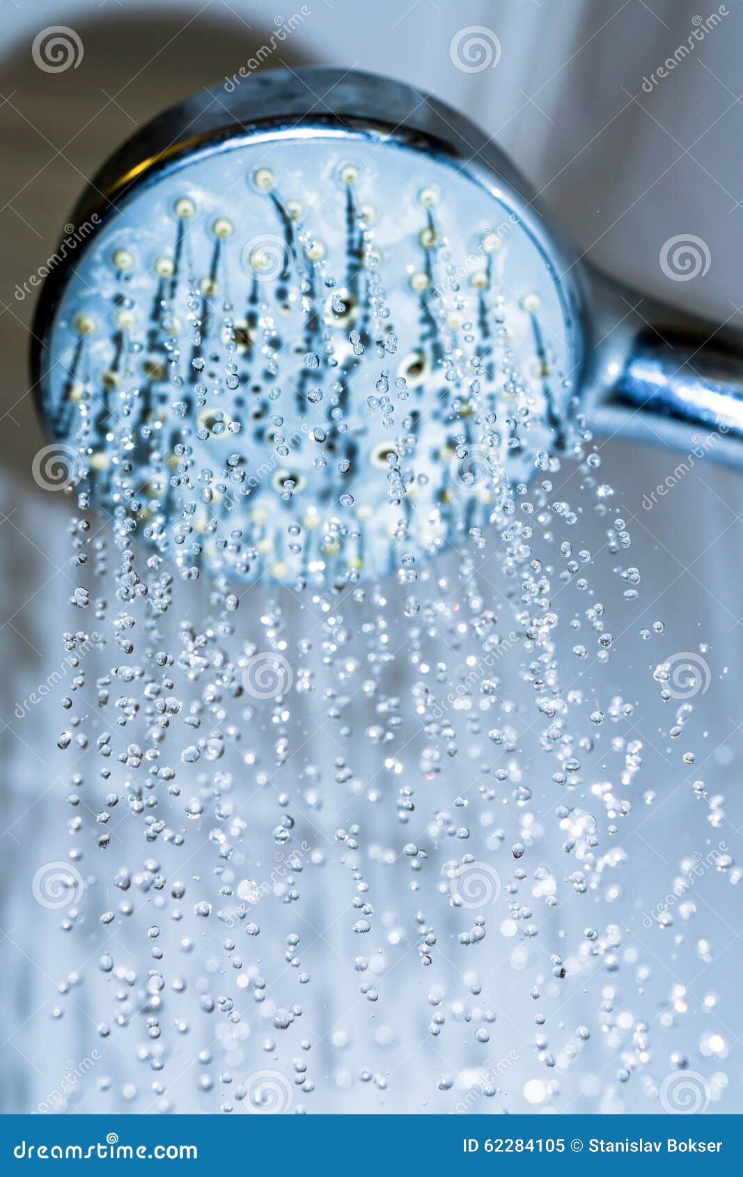 Water Drops Closeup Dripping from the Shower Stock Image Image of