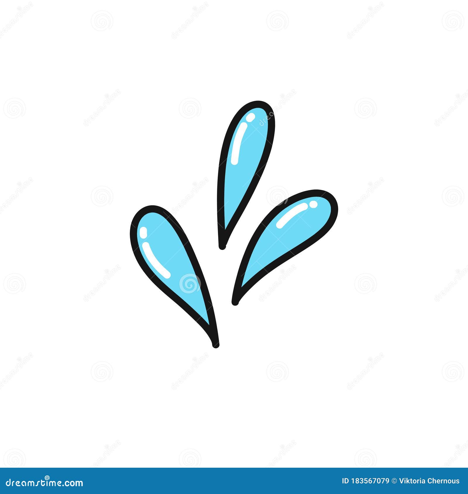 Water Drops Doodle Icon, Vector Illustration Stock Illustration