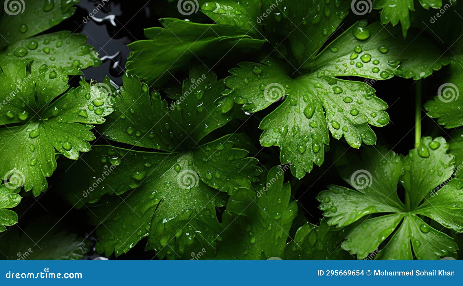Water Drops on Fresh Coriander Leaves As Background Defocused Stock Photo Image of coriander