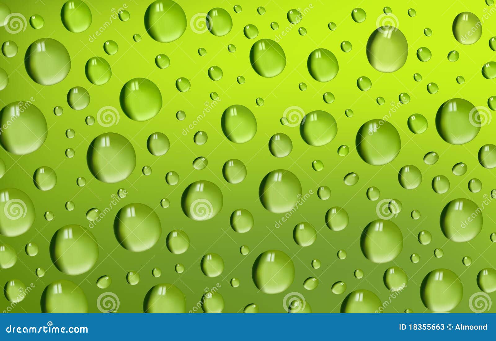 Water Drops on Green Background. Stock Vector - Illustration of ...