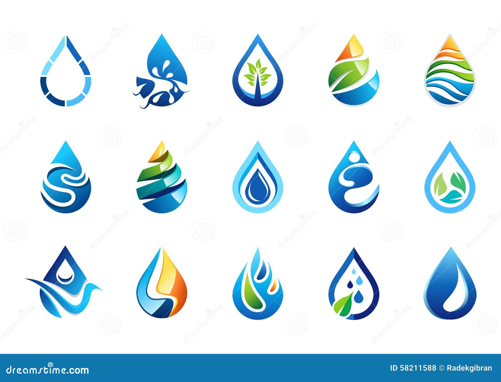 water drop logo, set of water drops  icon, nature drops s  