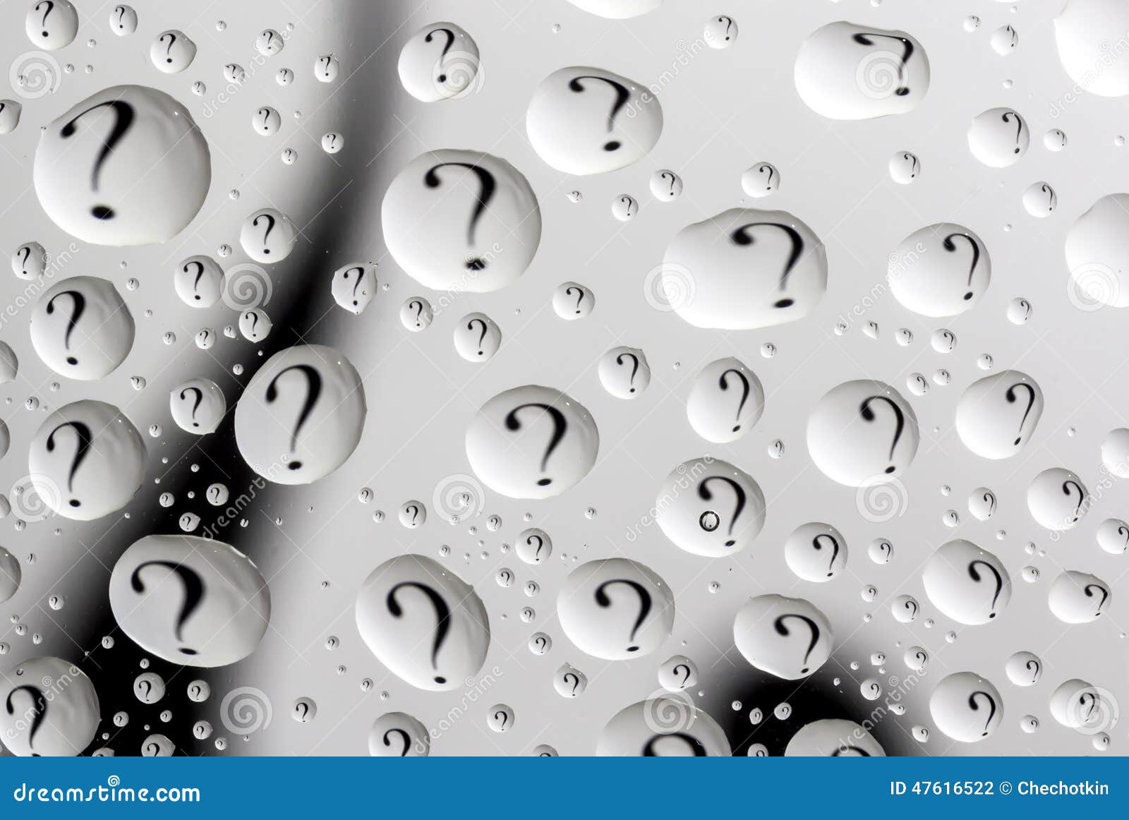 Water Drops with Question Mark Stock Photo Image of macro, closeup