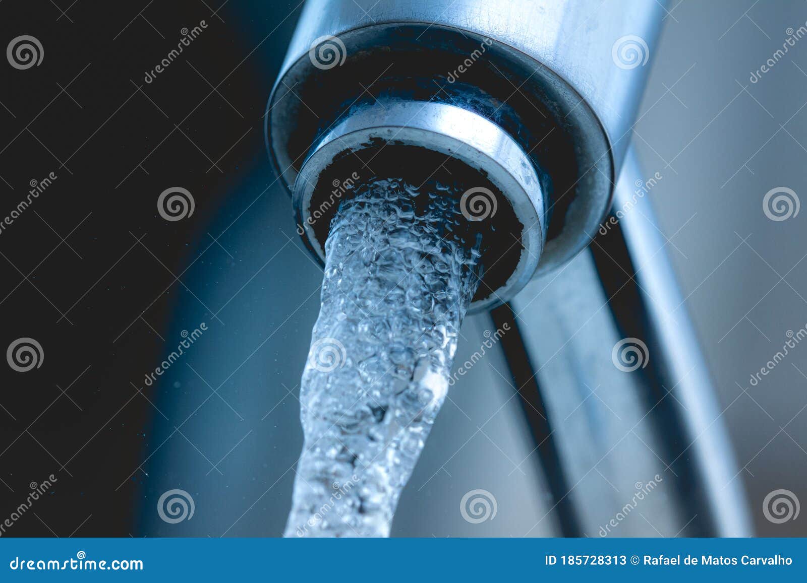 water economy concept. open tap, consumption, closeup.