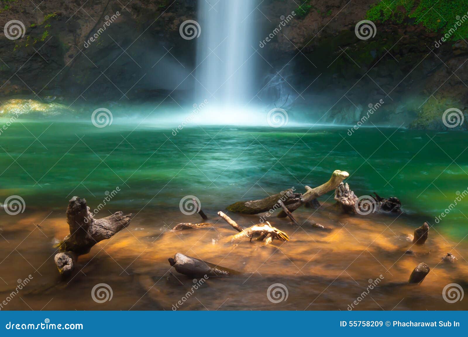 Water Fall In Nature At Lao Country Stock Image Image Of Rainforest