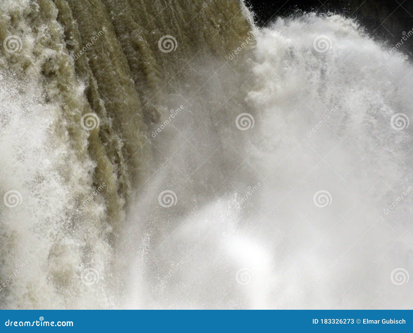Water Falling Down a Natural Waterfall Stock Image Image of spring