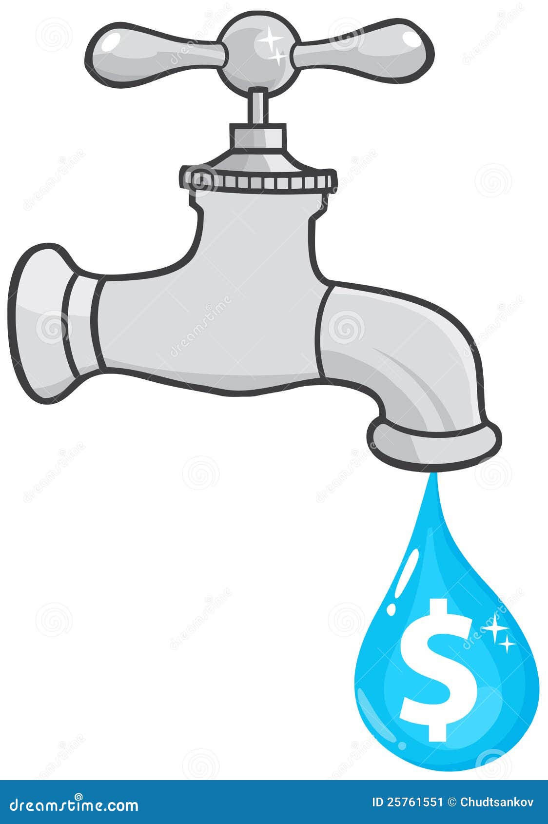 Water Faucet With Dollar Dripping Stock Vector Illustration Of