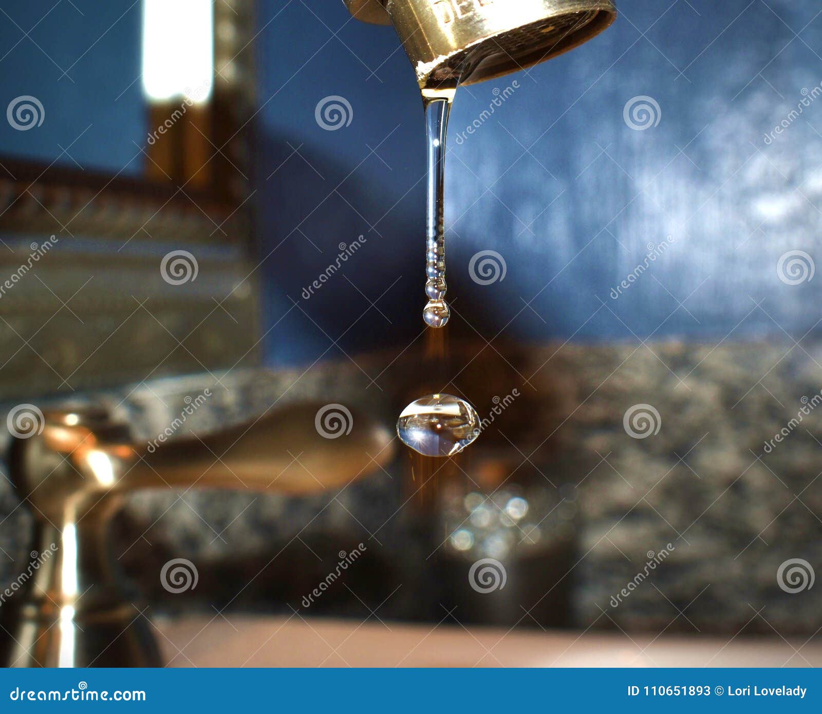 Crystal Clear Water Drops Caught Frozen In Mid Air Stock Image