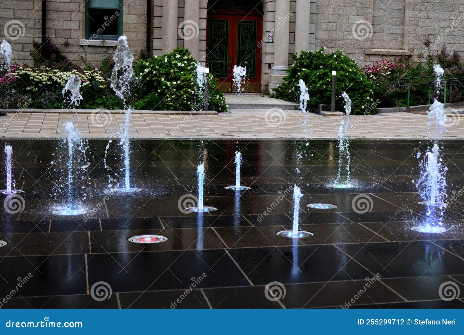 water features in a quebec city fountain