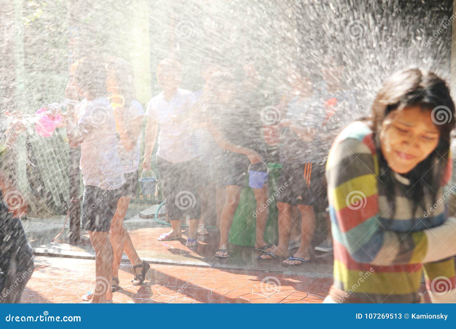 Bangkok, Thailand - April 15: Water Fight in Songkran Festival Thai New ...