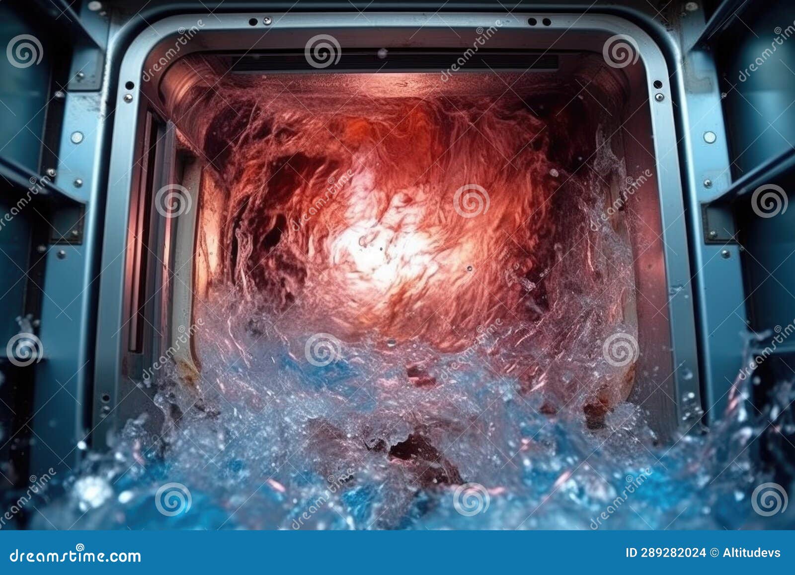 Water Filling Up Inside a Washing Machine Stock Photo Image of water