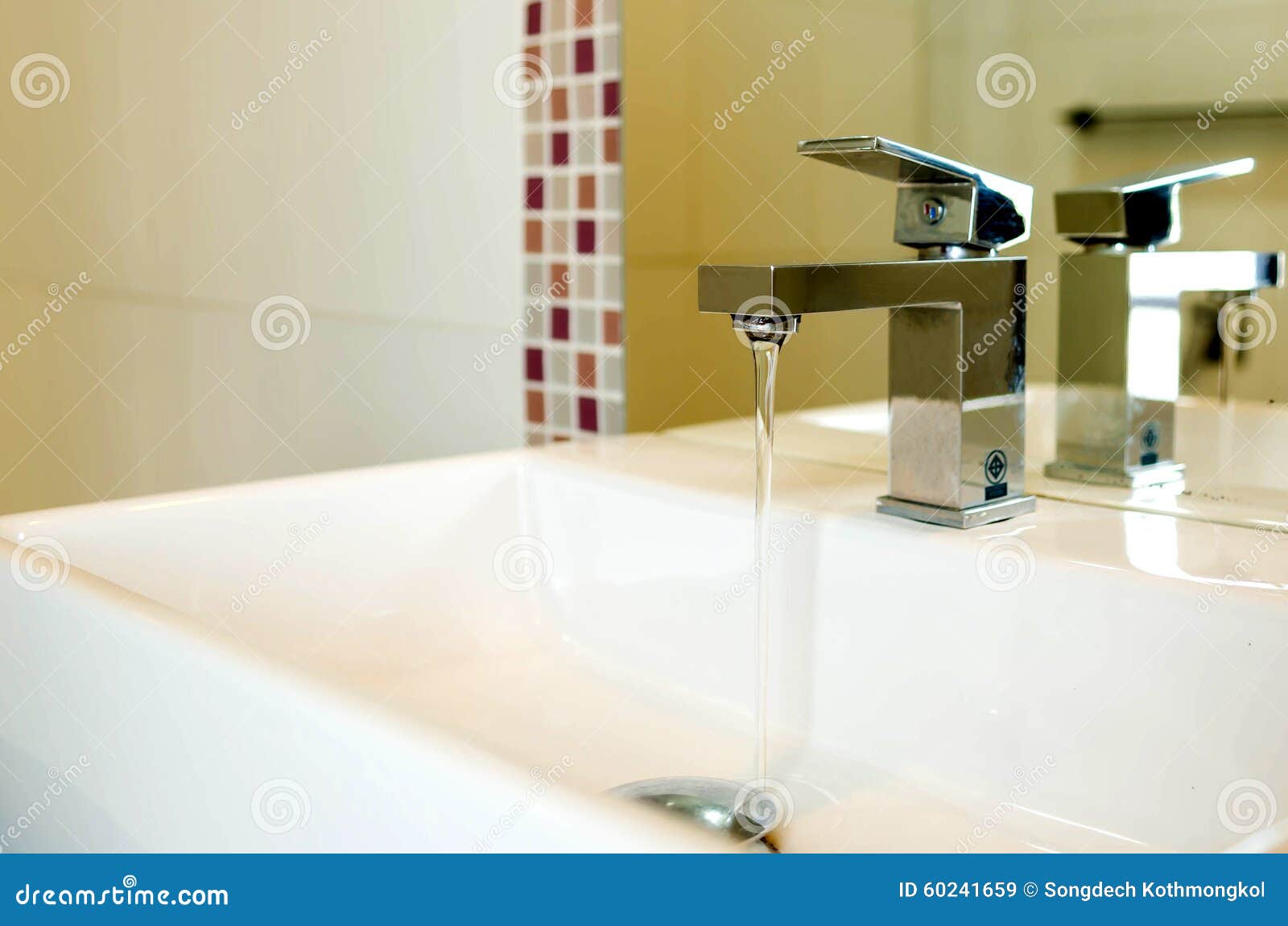 Water flow from faucet stock image. Image of water, show 60241659