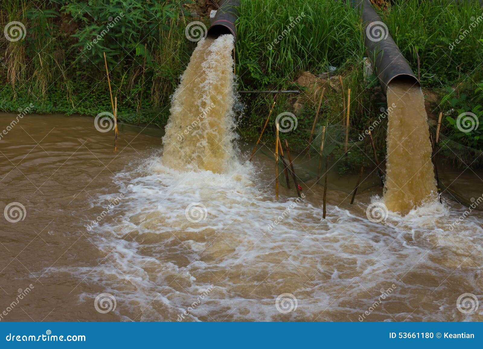Water flow stops sewer. stock photo. Image of pollution - 53661180