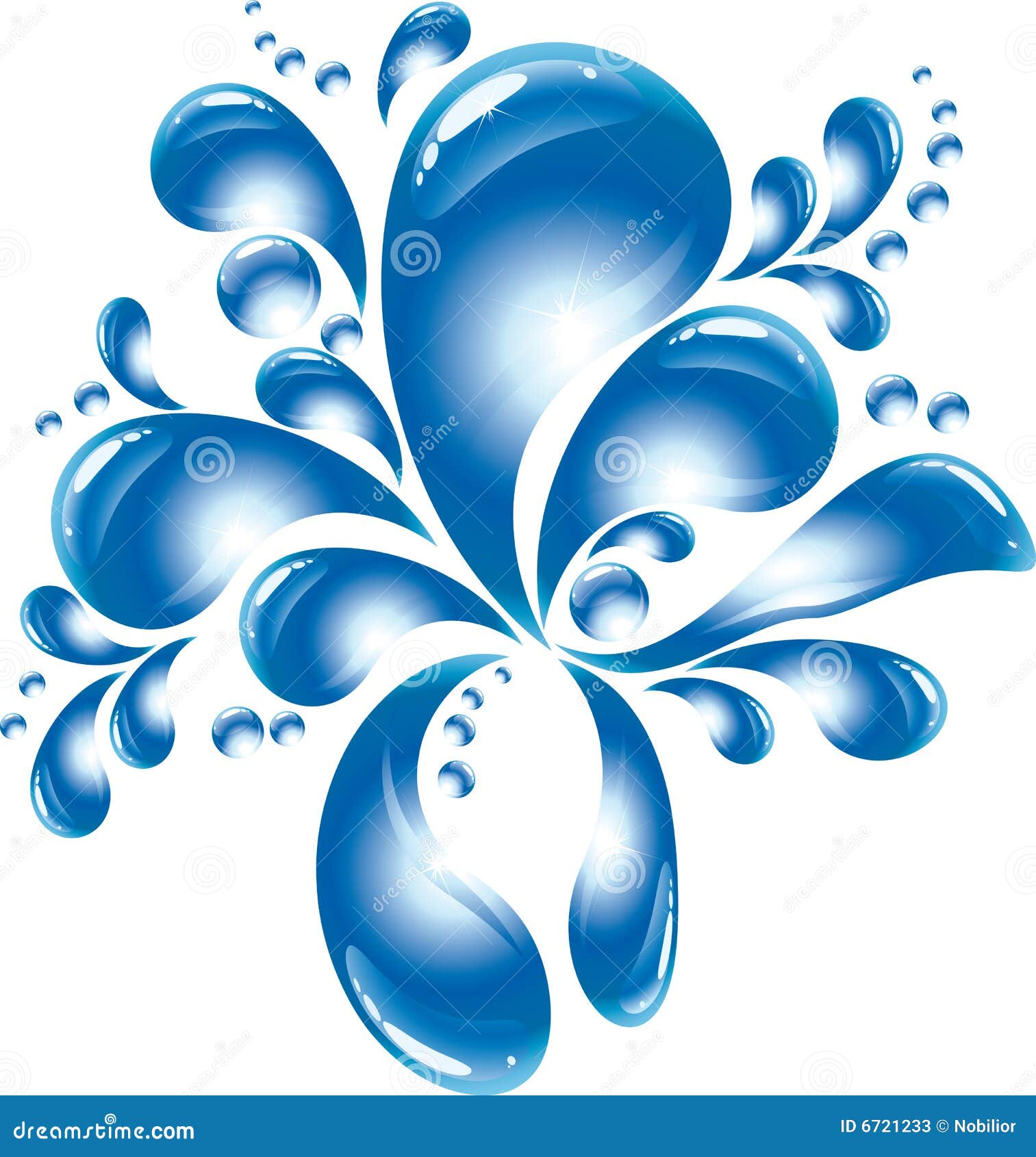 Water flower stock vector. Illustration of gloss, blue 6721233